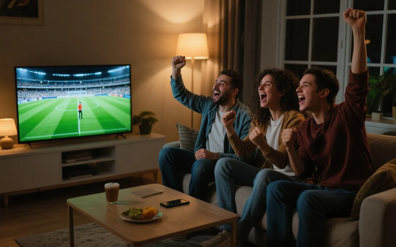 居家客厅大屏观赛场景